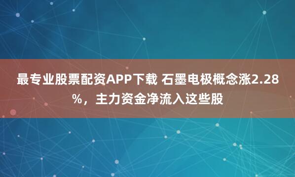 最专业股票配资APP下载 石墨电极概念涨2.28%,主力资金净流入这些股