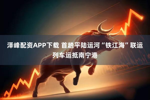 泽峰配资APP下载 首趟平陆运河“铁江海”联运列车运抵南宁港